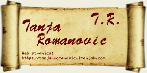 Tanja Romanović vizit kartica
